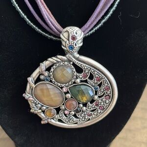 Silver with stone necklace